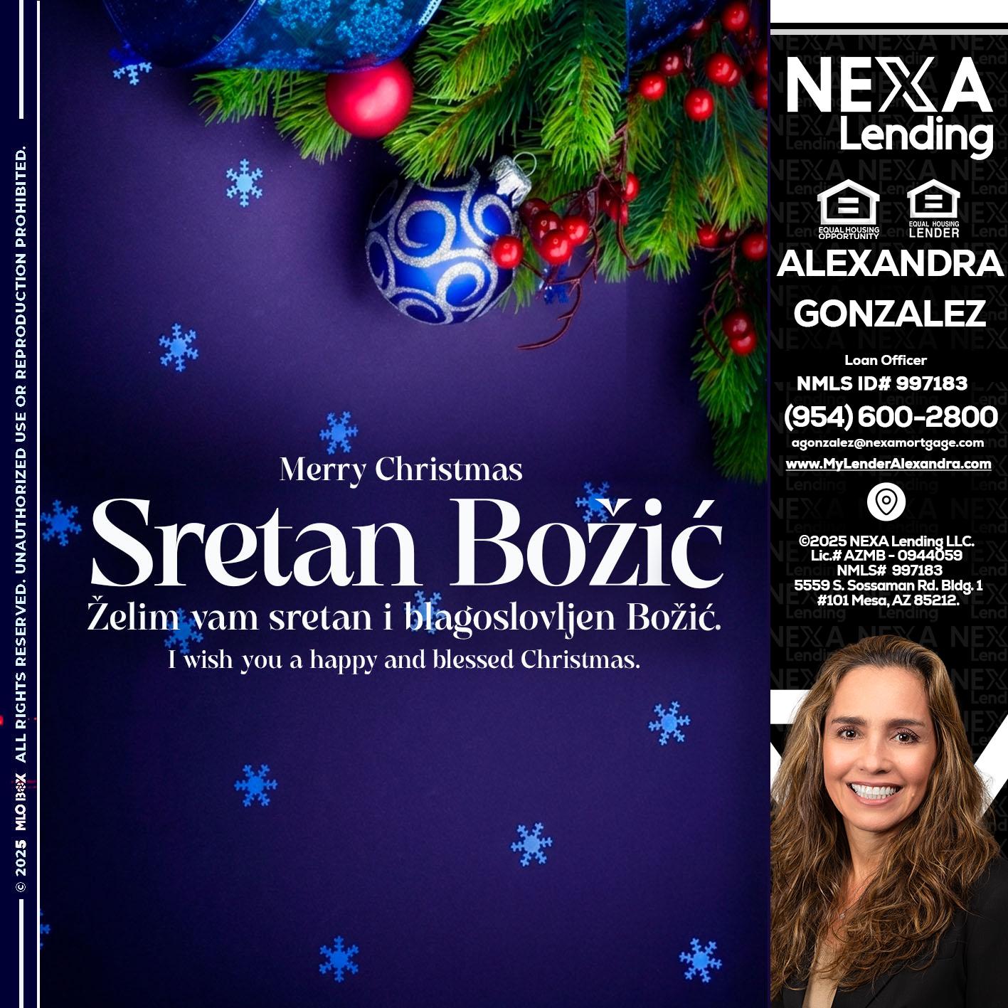 Sretan Božić - Alexandra Gonzalez -Loan Officer