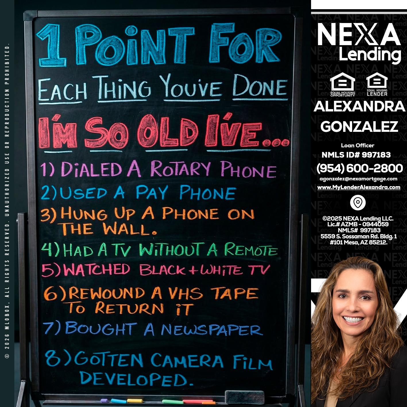 1 point for - Alexandra Gonzalez -Loan Officer