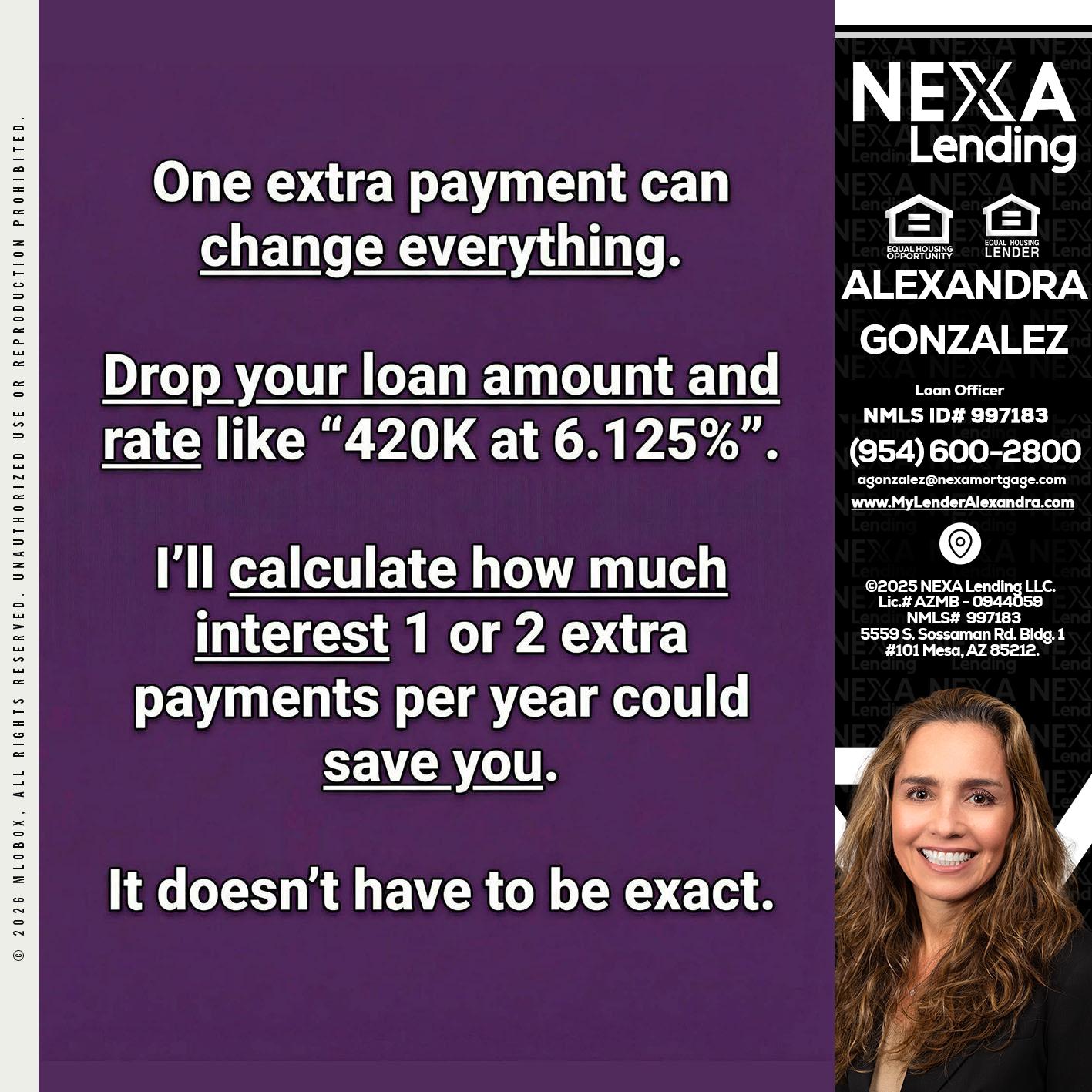 ONE EXTRA - Alexandra Gonzalez -Loan Officer