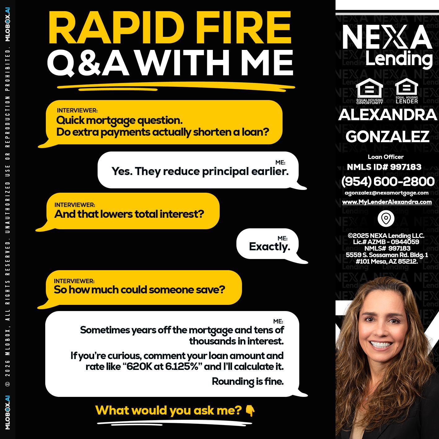 RAPID FIRE QA - Alexandra Gonzalez -Loan Officer
